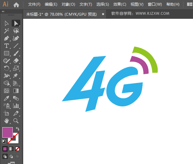 ai怎么设计一个4g信号图标