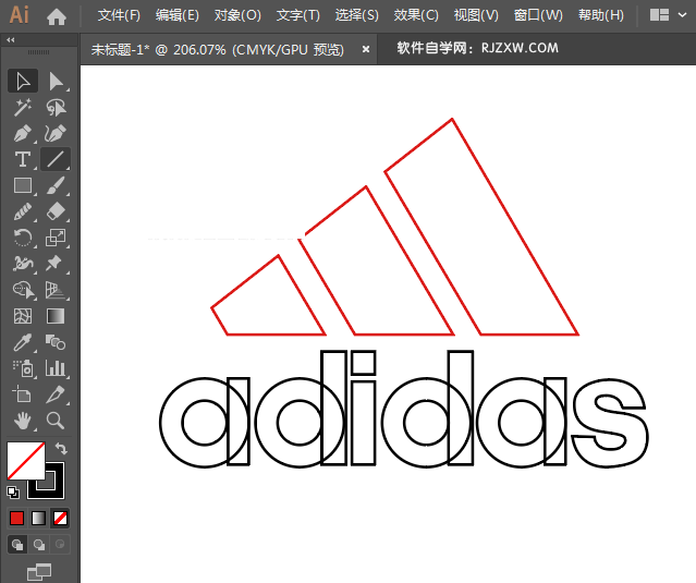 ai怎么设计adidas阿迪达斯商标