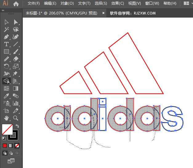 ai怎么设计adidas阿迪达斯商标