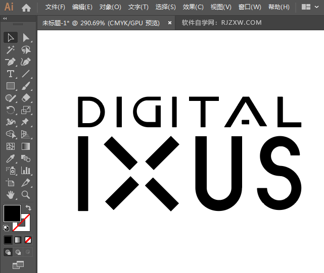 ai怎么绘制佳能DIGITAL IXUS标志