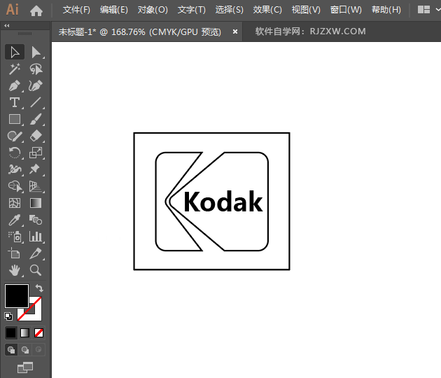 ai怎么设计Kodak标志矢量图
