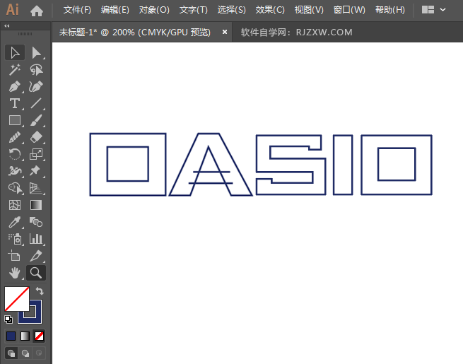 ai怎么设计CASIO标志矢量图