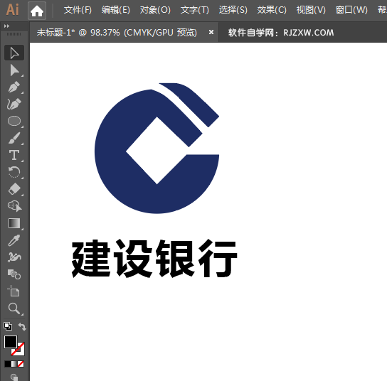 ai怎么设计中国建设银行LOGO