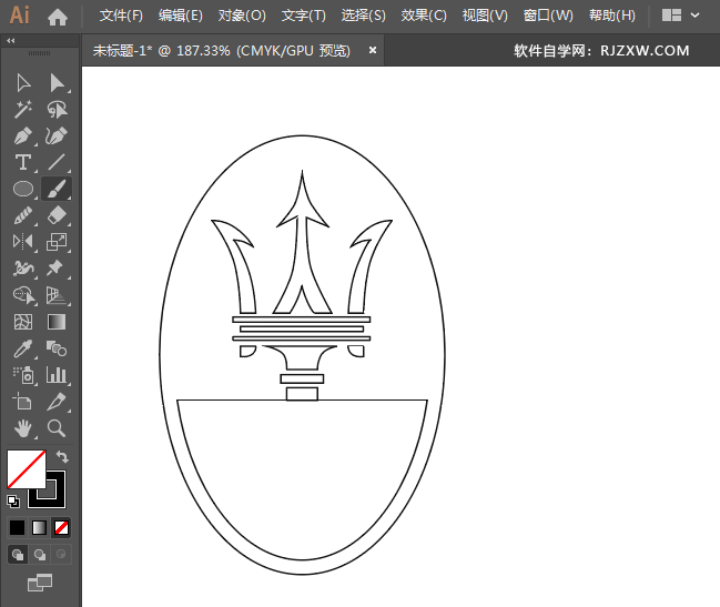 ai怎么设计玛莎拉蒂车标