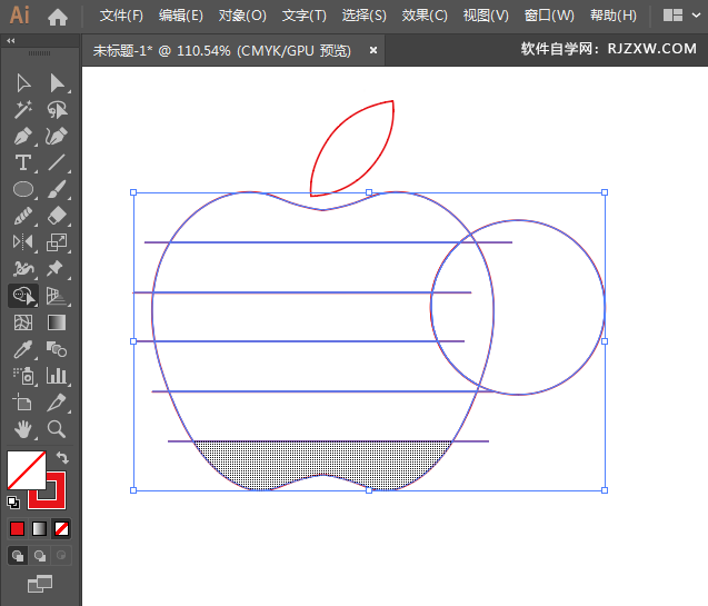 ai怎么画七色苹果图标