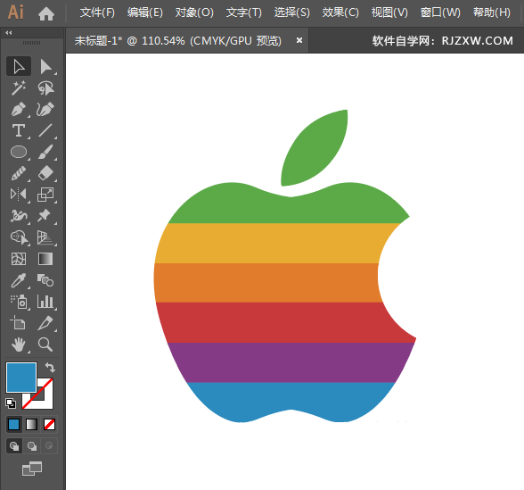 ai怎么画七色苹果图标