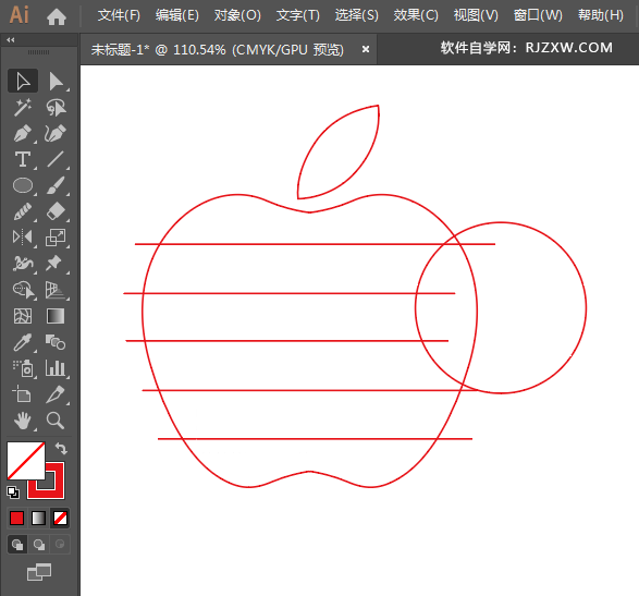ai怎么画七色苹果图标
