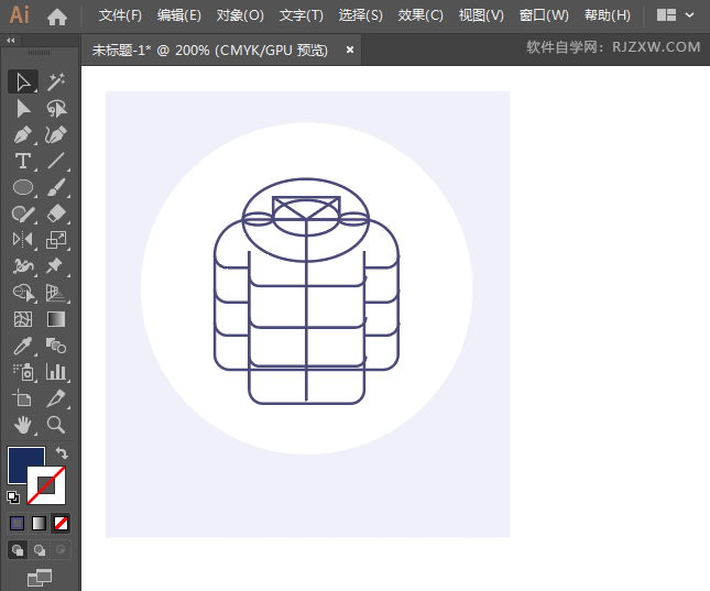 ai怎么设计鸭绒衣图形
