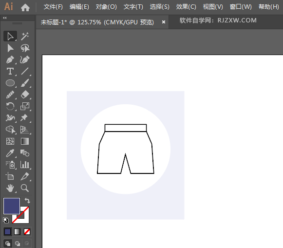 ai怎么设计短裤图标