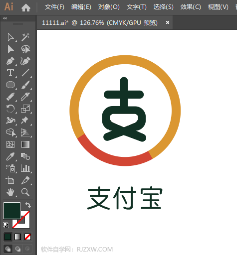 ai怎么设计不一样的支付宝图标