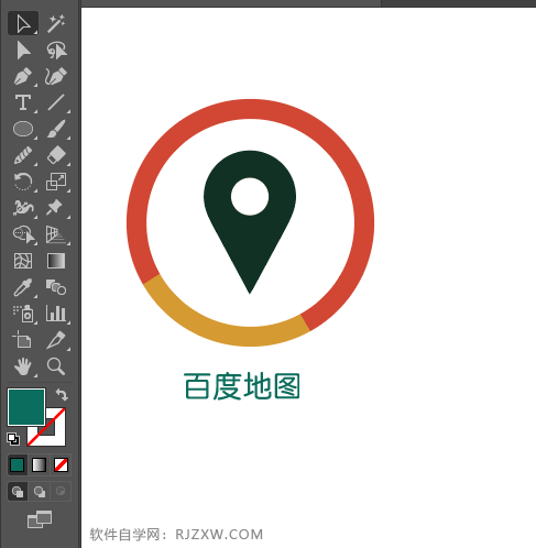 ai怎么画百度地图标志