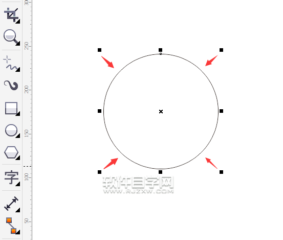 cdr画圆怎么让圆变小