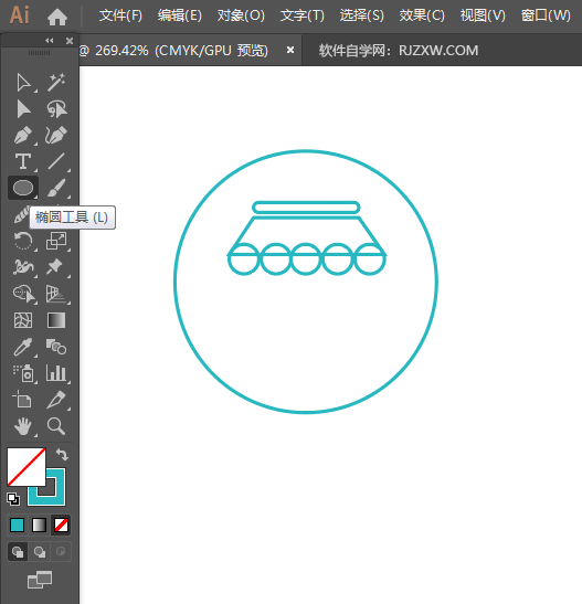 ai怎么画o2o集成服务应用图标