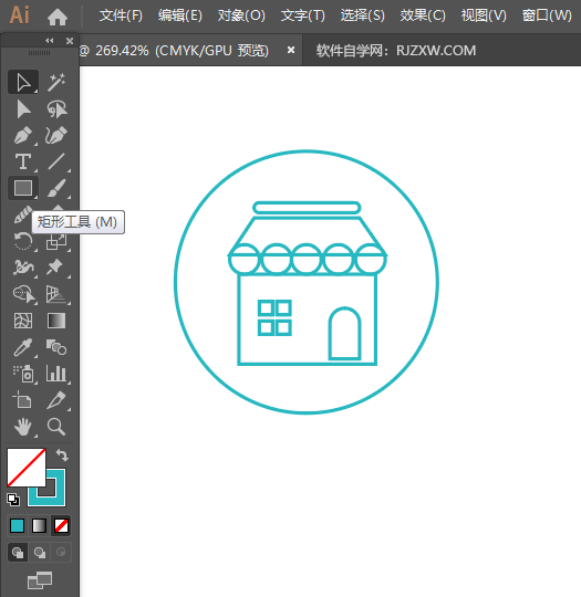 ai怎么画o2o集成服务应用图标