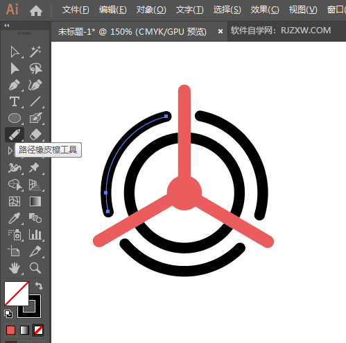 ai怎么画一个飞机头作军事图标
