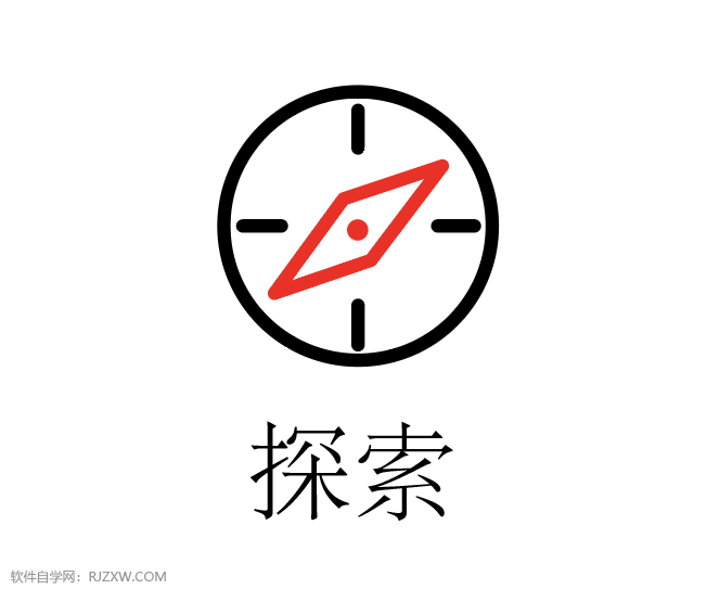 ai怎么画一个探索图标