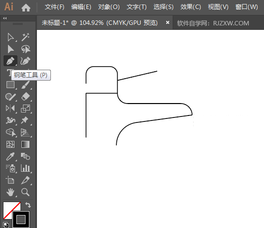 ai怎么画一个卡通水龙头图案