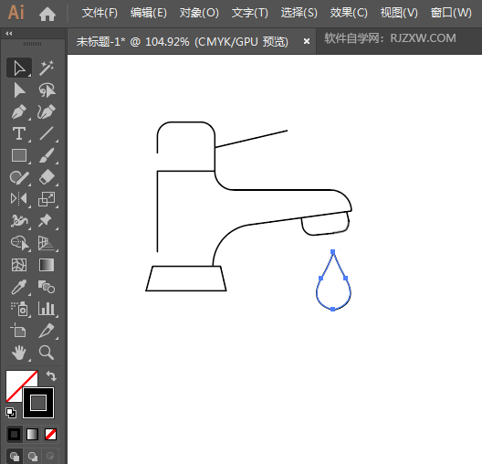ai怎么画一个卡通水龙头图案