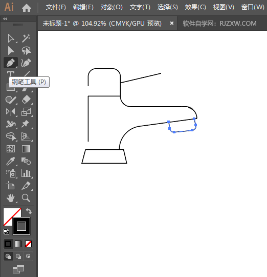 ai怎么画一个卡通水龙头图案