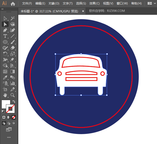 ai怎么画机动车行驶路牌