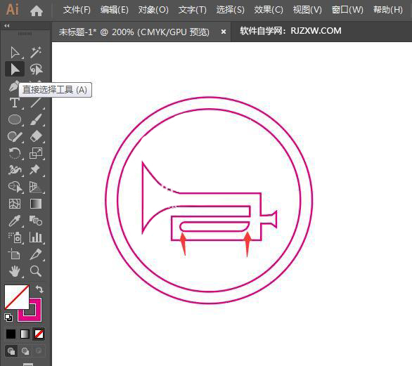ai怎么画鸣喇叭路牌