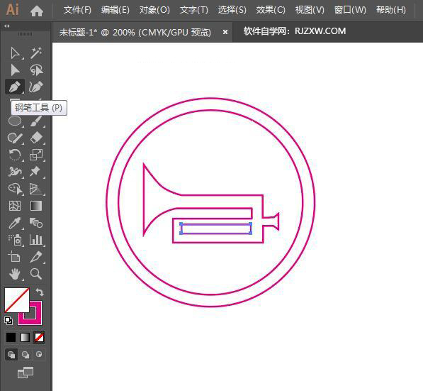 ai怎么画鸣喇叭路牌