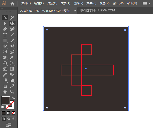 利用ai矩形画格子向右箭头符号