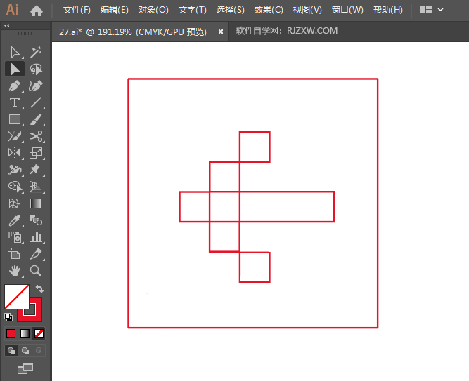 利用ai矩形画格子向右箭头符号