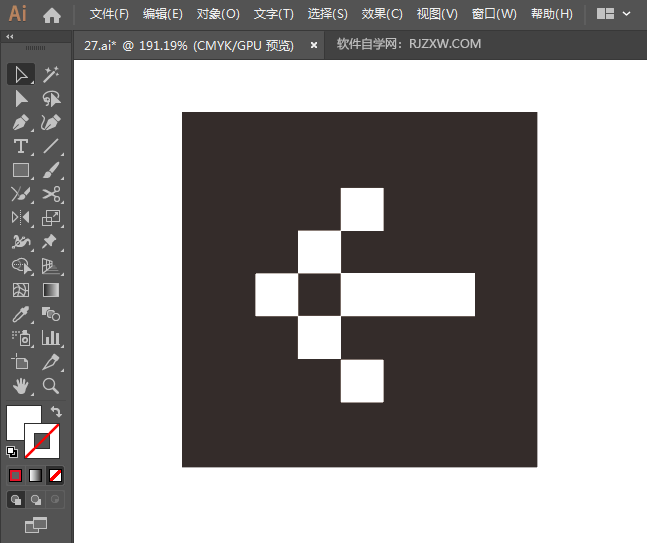 利用ai矩形画格子向右箭头符号