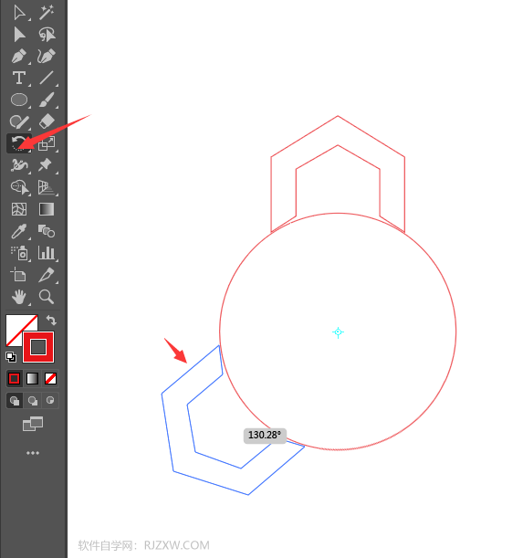 ai怎么用旋转功能制作LOGO