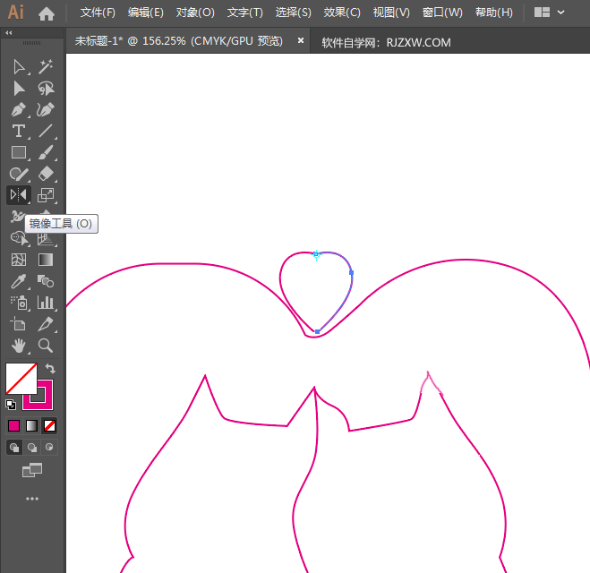 ai怎么画一对爱心小猫