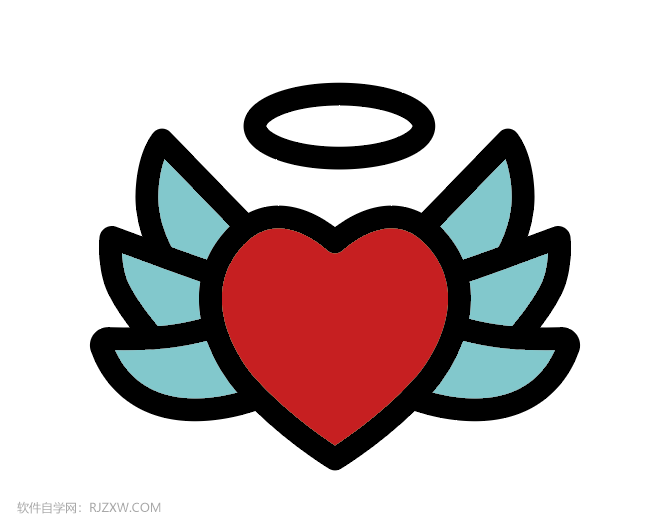ai怎么画带翅膀的心