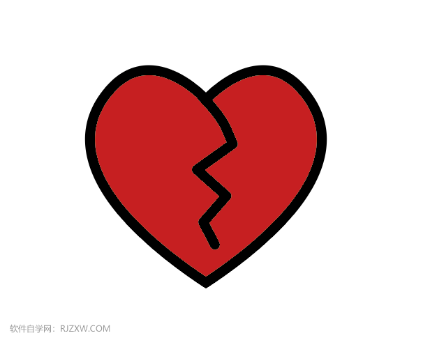 ai怎么画一个心碎图标
