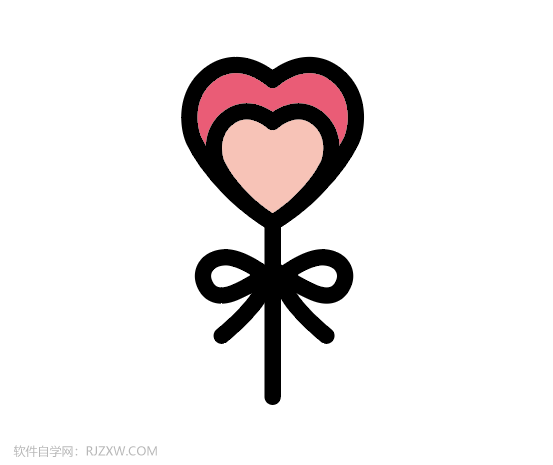 ai怎么画一个心形棒