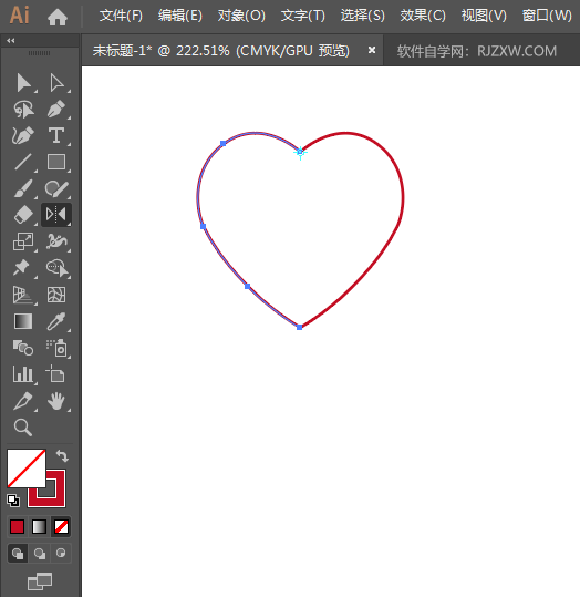 ai怎么画一个心形棒