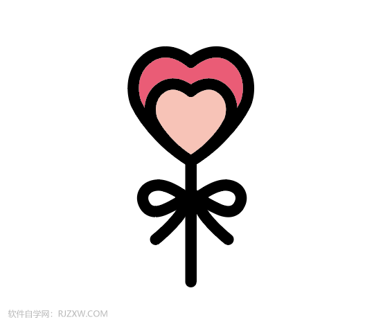 ai怎么画一个心形棒