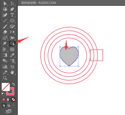 ai怎么画杯中有心形