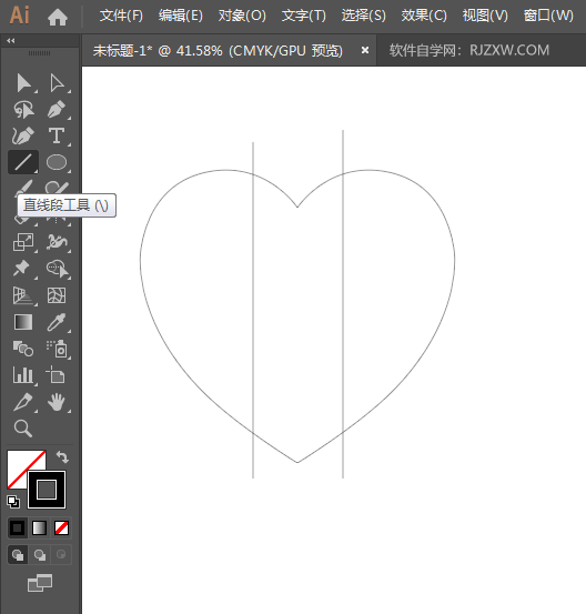 ai怎么画一个心形结图案