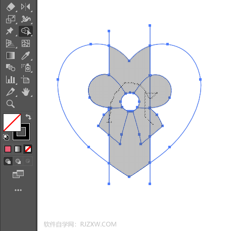 ai怎么画一个心形结图案