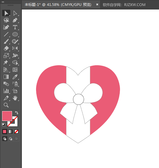 ai怎么画一个心形结图案