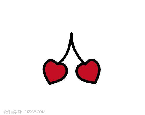 ai怎么画一颗心形果