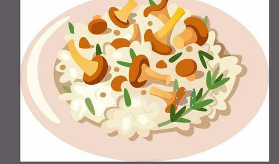 ai怎么画一碗香菇炒菜效果