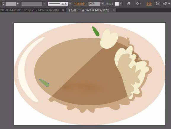 ai怎么画一碗香菇炒菜效果