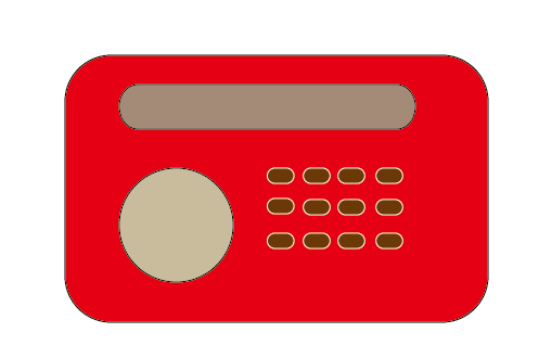 ai怎么画一台红色的收音机图标