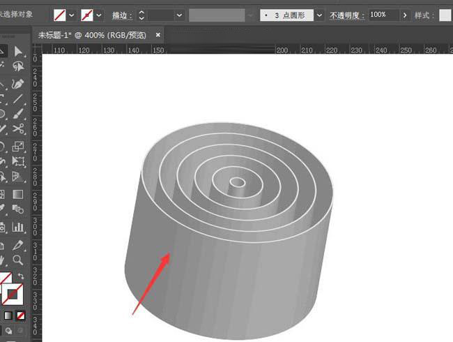 ai怎么把多圆环拉伸成立体效果