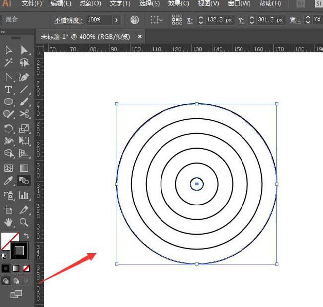 ai怎么把多圆环拉伸成立体效果