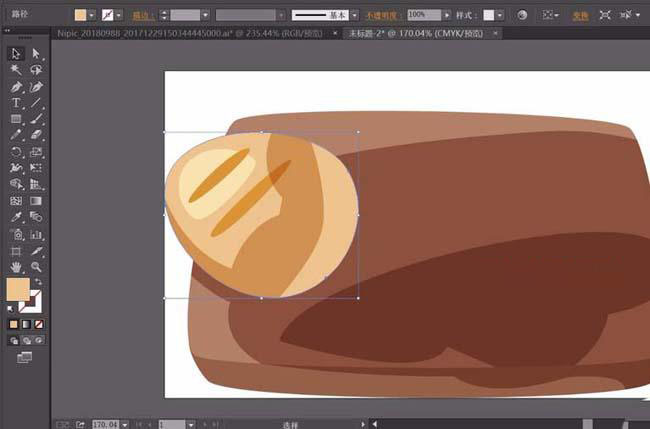 ai设计面包图案的步骤