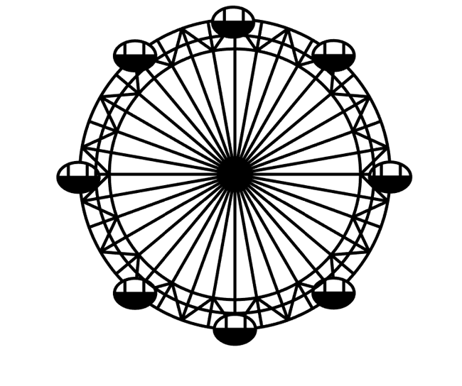 摩天轮怎么画简笔画