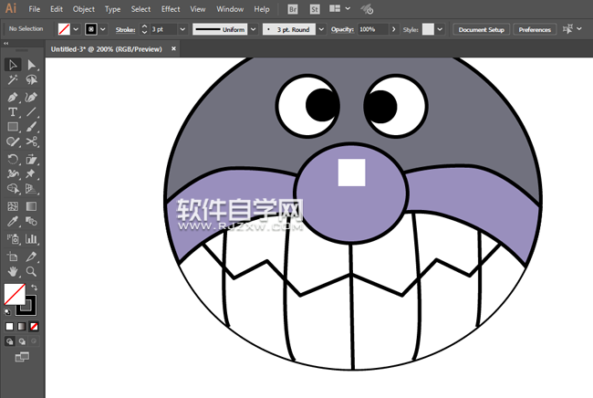 ai怎么画一个细菌小子头像