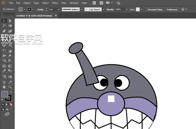 ai怎么画一个细菌小子头像